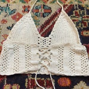 Crochet white summer top size medium